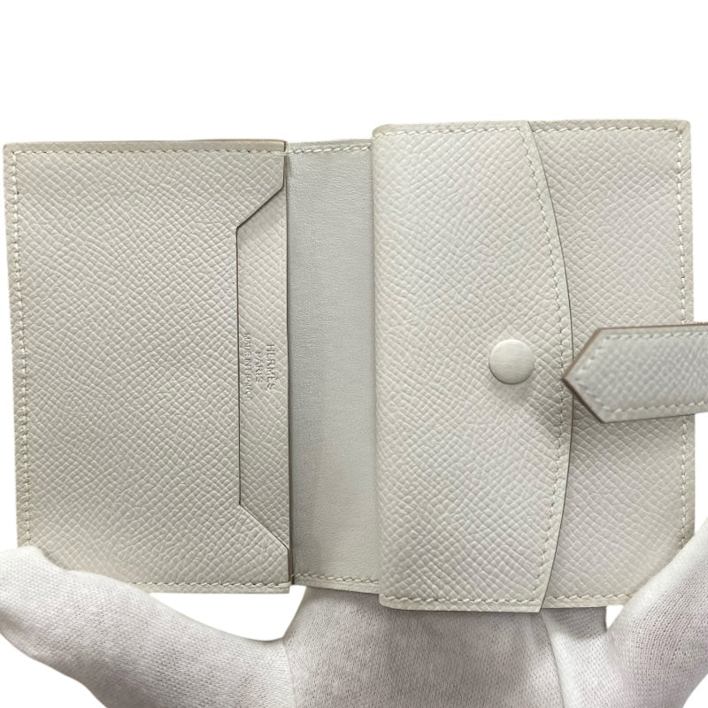 エルメス HERMES べアンミニ B刻 ニューグリペール シルバー金具 ヴォーエプソン レディース 二つ折り財布