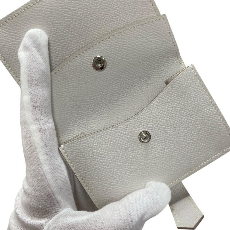 エルメス HERMES べアンミニ B刻 ニューグリペール シルバー金具 ヴォーエプソン レディース 二つ折り財布