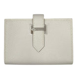 エルメス HERMES べアンミニ B刻 ニューグリペール シルバー金具 ヴォーエプソン レディース 二つ折り財布