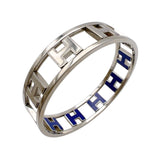 エルメス HERMES ロンドアッシュバングル シルバー/ブルー メタル アクセサリー