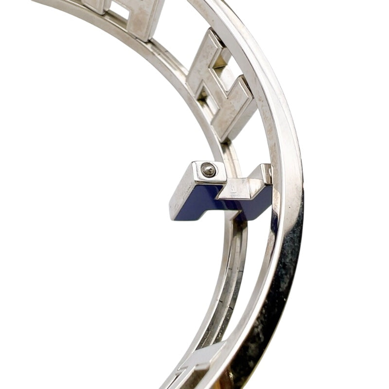 エルメス HERMES ロンドアッシュバングル シルバー/ブルー メタル アクセサリー
