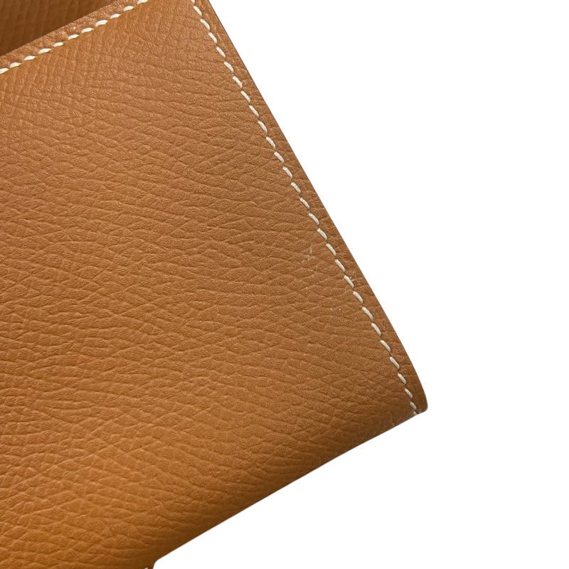 エルメス HERMES べアンコンビネ B刻 ゴールド ゴールド金具 ヴォーエプソン ユニセックス 二つ折り財布