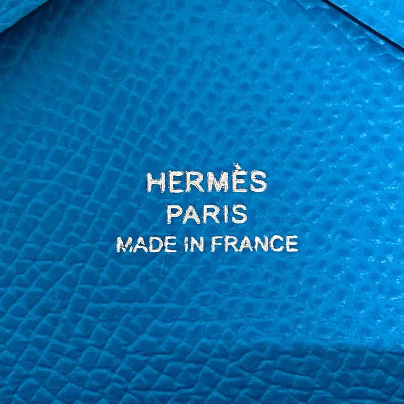 エルメス HERMES カルヴィデュオ U刻 ブルーフリーダ シルバー金具 エプソン レディース カードケース