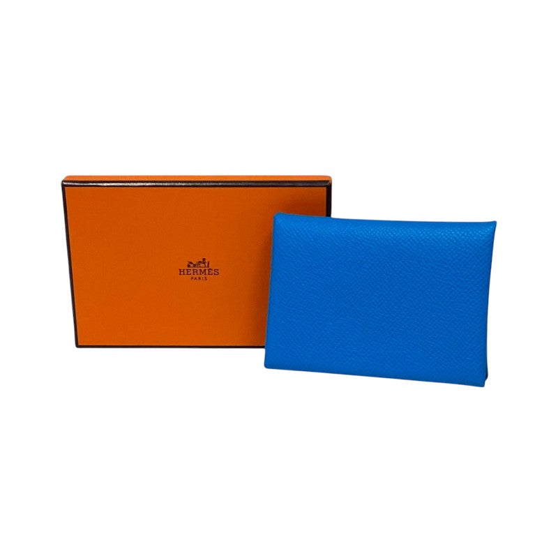 エルメス HERMES カルヴィデュオ U刻 ブルーフリーダ シルバー金具 エプソン レディース カードケース