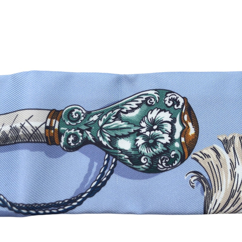 エルメス HERMES ツイリー　CAVALCADES ブルー シルク レディース スカーフ
