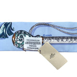 エルメス HERMES ツイリー　CAVALCADES ブルー シルク レディース スカーフ
