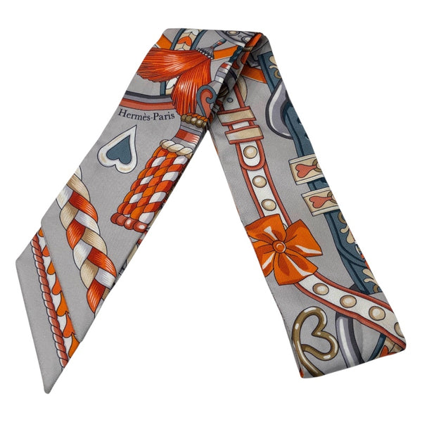 エルメス HERMES ツイリー  Harnais de Couer シルク レディース スカーフ