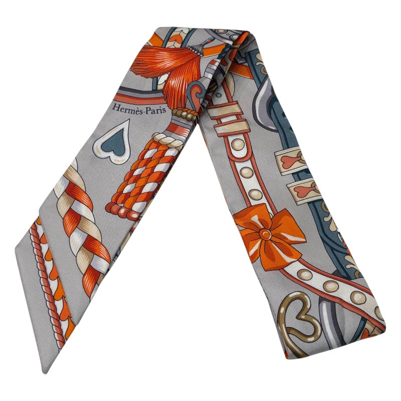 エルメス HERMES ツイリー  Harnais de Couer シルク レディース スカーフ