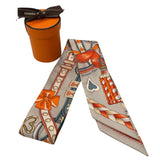 エルメス HERMES ツイリー  Harnais de Couer シルク レディース スカーフ