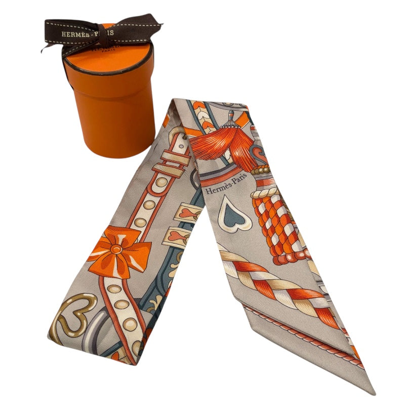 エルメス HERMES ツイリー  Harnais de Couer シルク レディース スカーフ