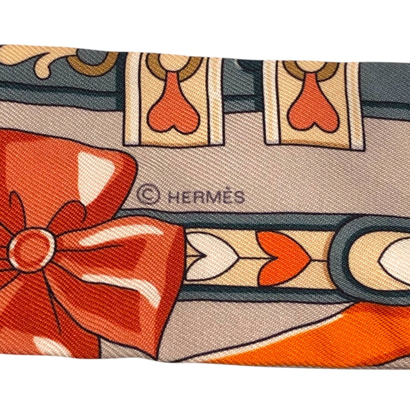 エルメス HERMES ツイリー  Harnais de Couer シルク レディース スカーフ