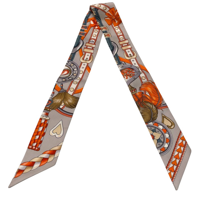 エルメス HERMES ツイリー  Harnais de Couer シルク レディース スカーフ
