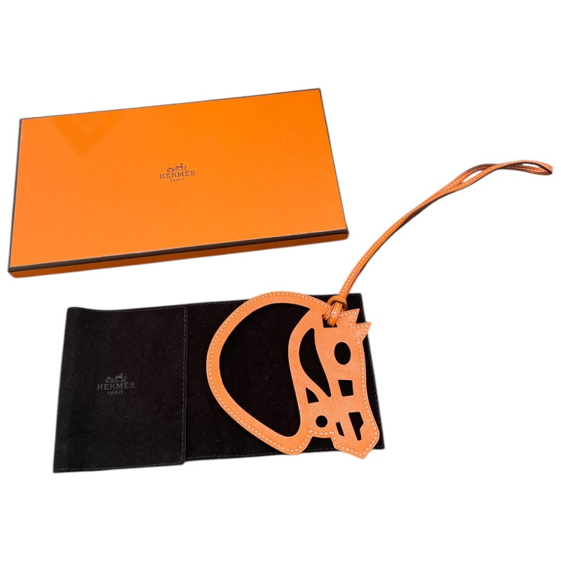 エルメス HERMES パドック シュヴァルチャーム オレンジ スイフト レディース その他小物
