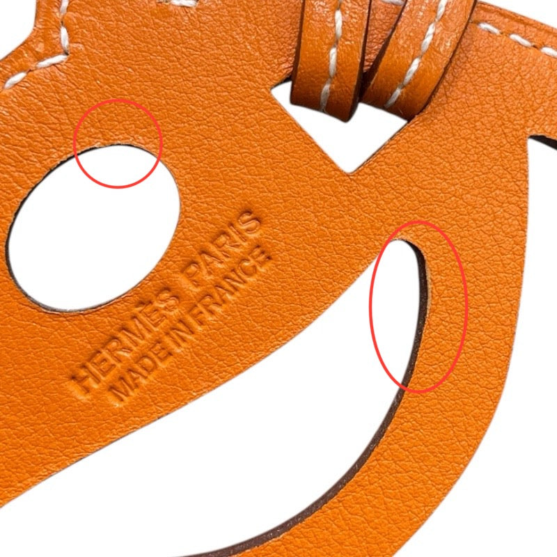 エルメス HERMES パドック シュヴァルチャーム オレンジ スイフト レディース その他小物