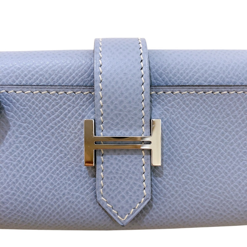 エルメス HERMES ベアンキーケース □P刻 ブルーラン シルバー金具 エプソン レディース キーケース