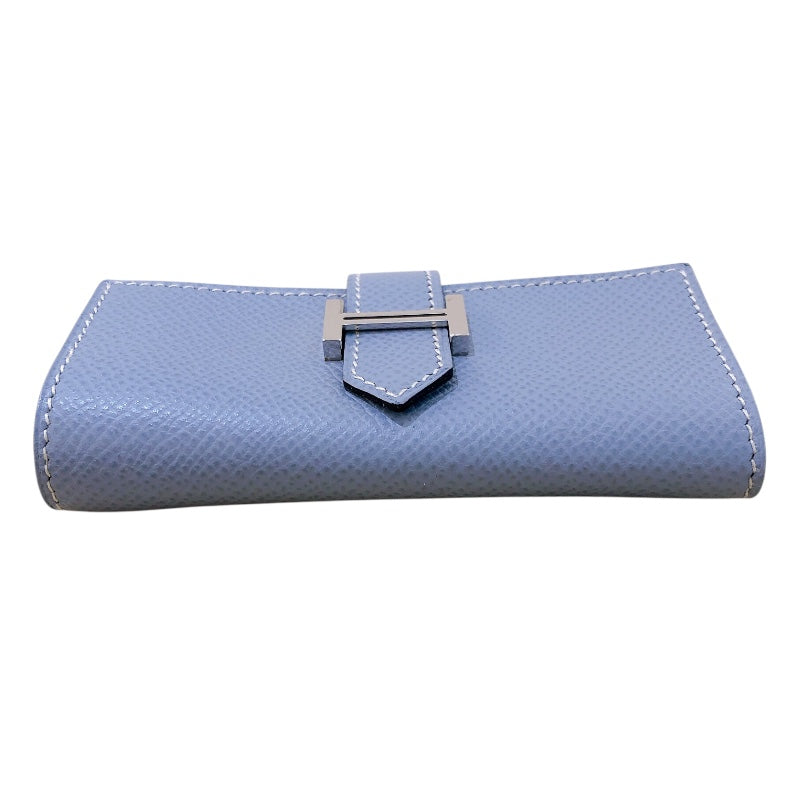エルメス HERMES ベアンキーケース □P刻 ブルーラン シルバー金具 エプソン レディース キーケース