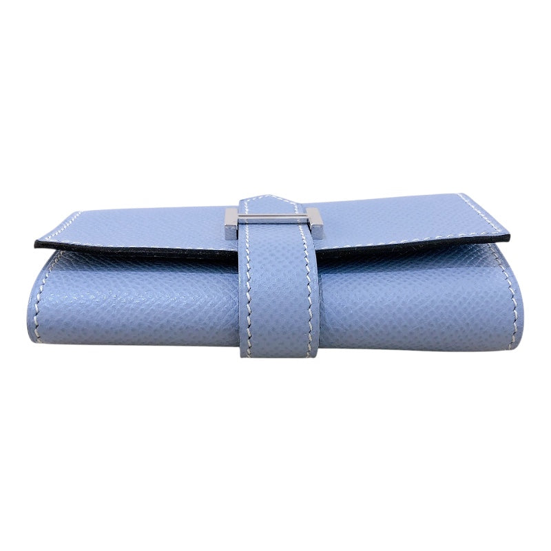 エルメス HERMES ベアンキーケース □P刻 ブルーラン シルバー金具 エプソン レディース キーケース
