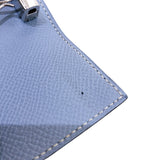 エルメス HERMES ベアンキーケース □P刻 ブルーラン シルバー金具 エプソン レディース キーケース