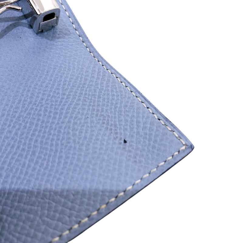 エルメス HERMES ベアンキーケース □P刻 ブルーラン シルバー金具 エプソン レディース キーケース