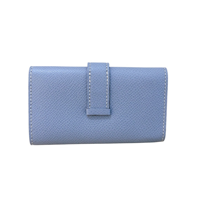 エルメス HERMES ベアンキーケース □P刻 ブルーラン シルバー金具 エプソン レディース キーケース