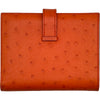 エルメス HERMES べアンコンパクト C刻印 タンジェリン/ゴールド金具 オーストリッチ レディース 二つ折り財布