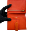 エルメス HERMES べアンコンパクト C刻印 タンジェリン/ゴールド金具 オーストリッチ レディース 二つ折り財布