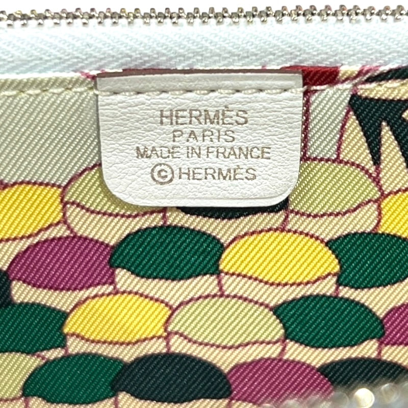 エルメス HERMES アザップコンパクト シルクイン Z刻 ブループリュム スイフト レディース コインケース