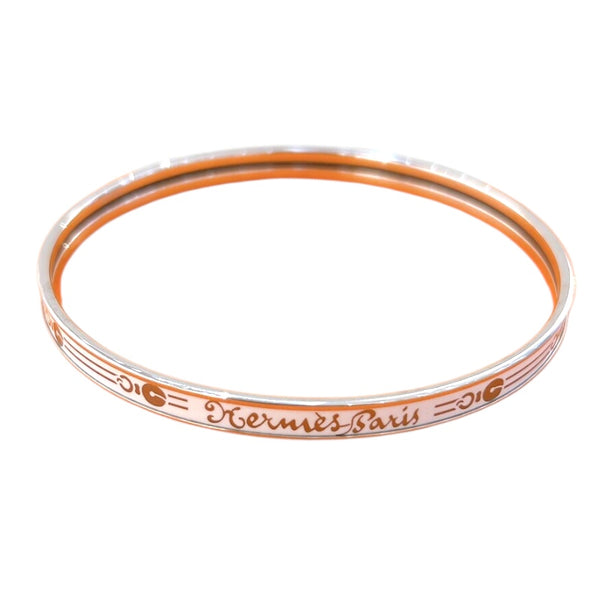 エルメス HERMES ユニ エナメルブレスレット ホワイト・シルバー エナメル/メタル アクセサリー