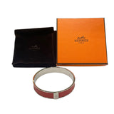 エルメス HERMES カワイイ バングル レッド メタル アクセサリー
