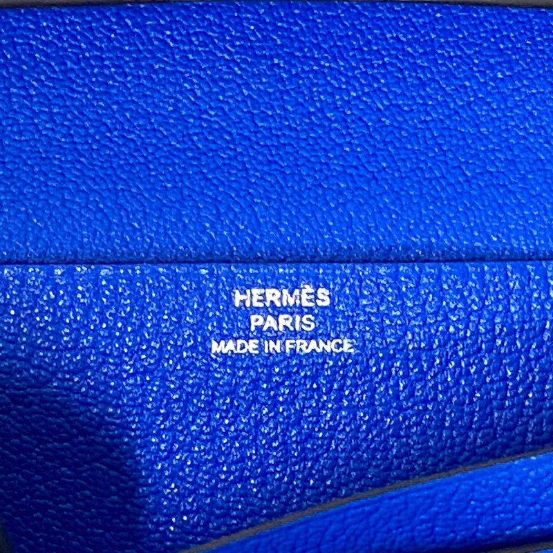 エルメス HERMES ベアンスフレ D刻 ブルーゼリージュ ゴールド金具 シェーブル レディース 長財布