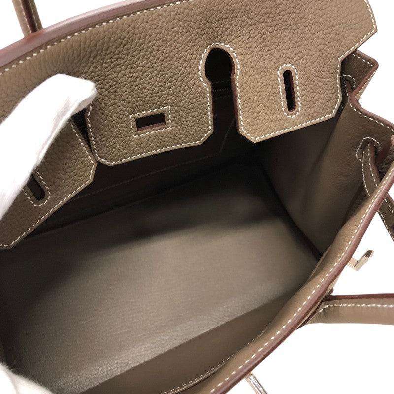 エルメス HERMES バーキン25 W刻 エトゥープ シルバー金具 トゴ レディース ハンドバッグ