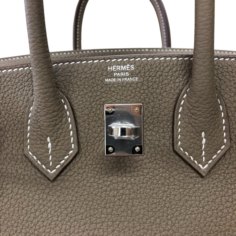 エルメス HERMES バーキン25 W刻 エトゥープ シルバー金具 トゴ レディース ハンドバッグ