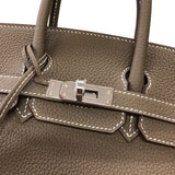 エルメス HERMES バーキン25 W刻 エトゥープ シルバー金具 トゴ レディース ハンドバッグ