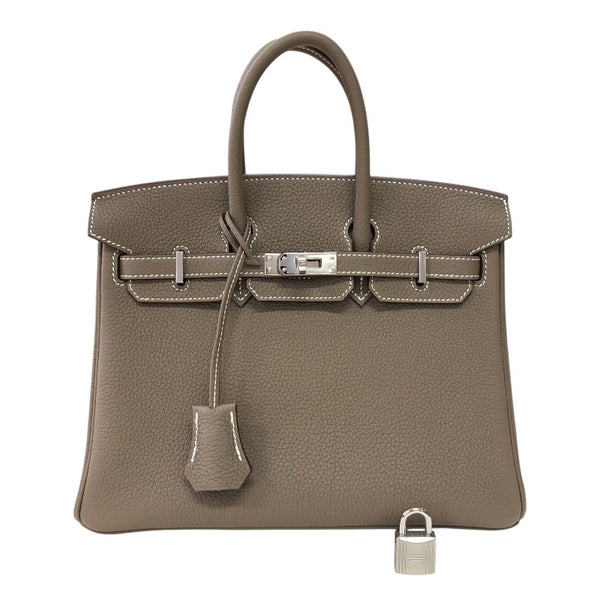 エルメス HERMES バーキン25 W刻 エトゥープ シルバー金具 トゴ レディース ハンドバッグ