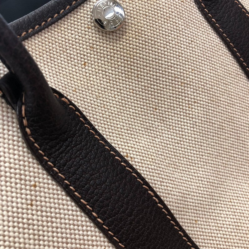 エルメス HERMES ガーデンパーティTPM □H刻 アイボリー・ブラウン トワルアッシュ/ブッフル レディース トートバッグ
