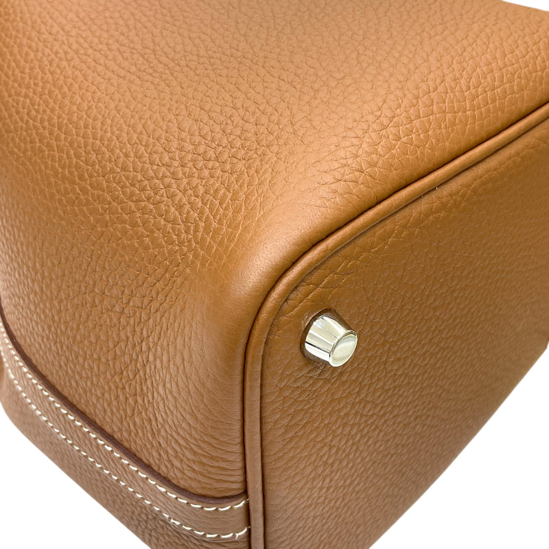 エルメス HERMES ピコタンロックPM B刻印 ゴールド シルバー金具 トリヨンクレマンス レディース ハンドバッグ
