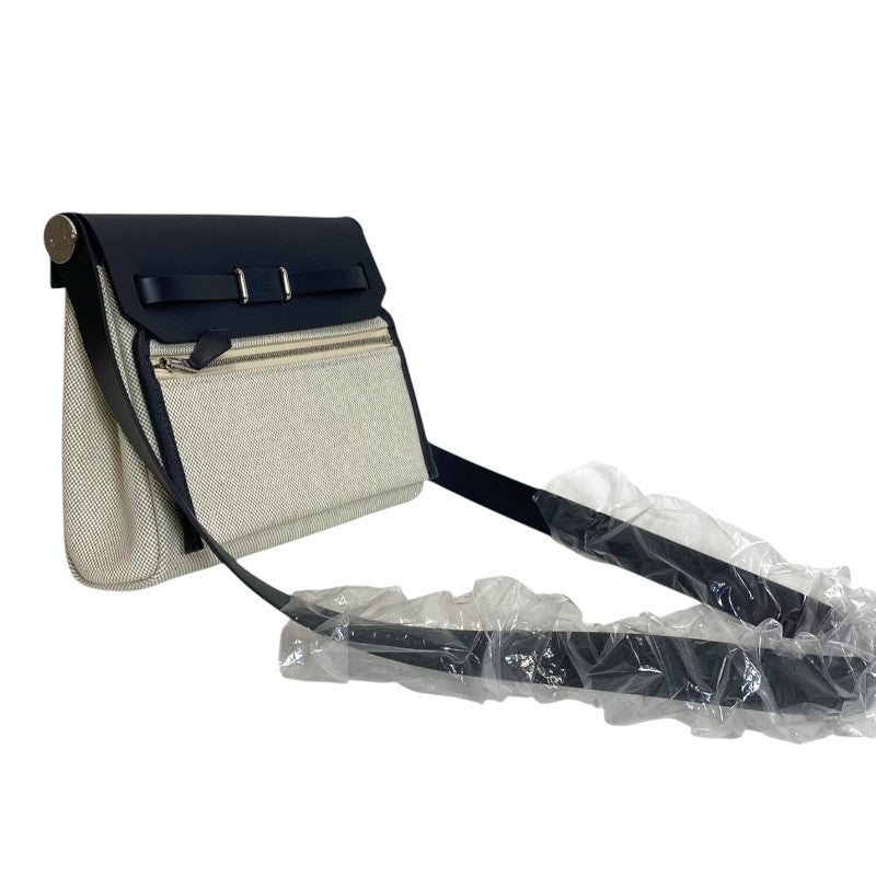 エルメス HERMES エールバッグジップミニ W刻 エクリュ・アルドワーズ シルバー金具 トワル・ハンター レディース ショルダーバッグ