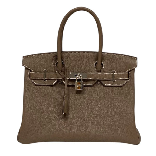 エルメス HERMES バーキン30 エトゥープ シルバー金具 トゴ レディース ハンドバッグ