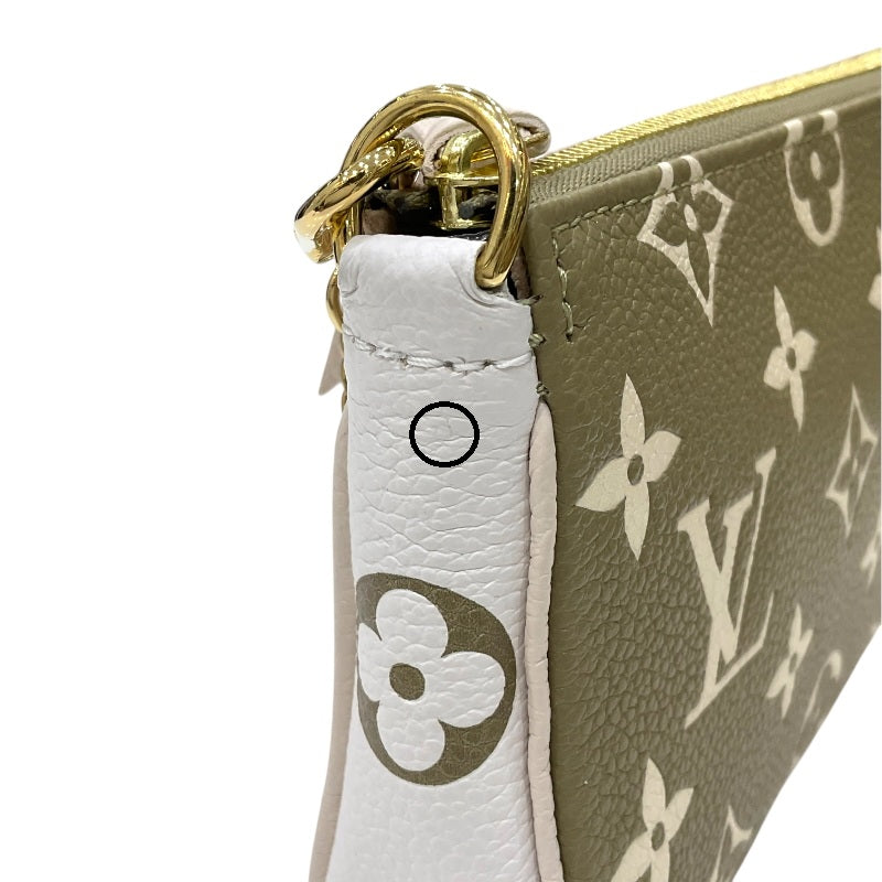 ルイ・ヴィトン LOUIS VUITTON ミニ ポシェット・アクセソワール M81284 グリーン×ホワイト×ベージュ モノグラム・アンプラントレザー レディース ポーチ