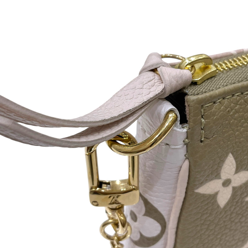 ルイ・ヴィトン LOUIS VUITTON ミニ ポシェット・アクセソワール M81284 グリーン×ホワイト×ベージュ モノグラム・アンプラントレザー レディース ポーチ