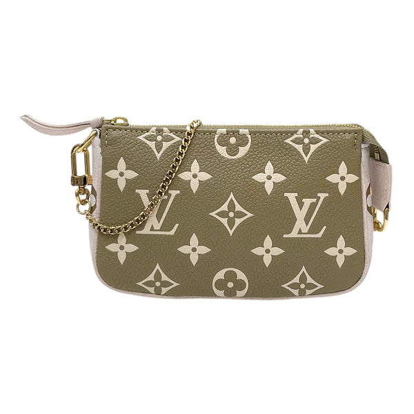 ルイ・ヴィトン LOUIS VUITTON ミニ ポシェット・アクセソワール M81284 グリーン×ホワイト×ベージュ モノグラム・アンプラントレザー レディース ポーチ