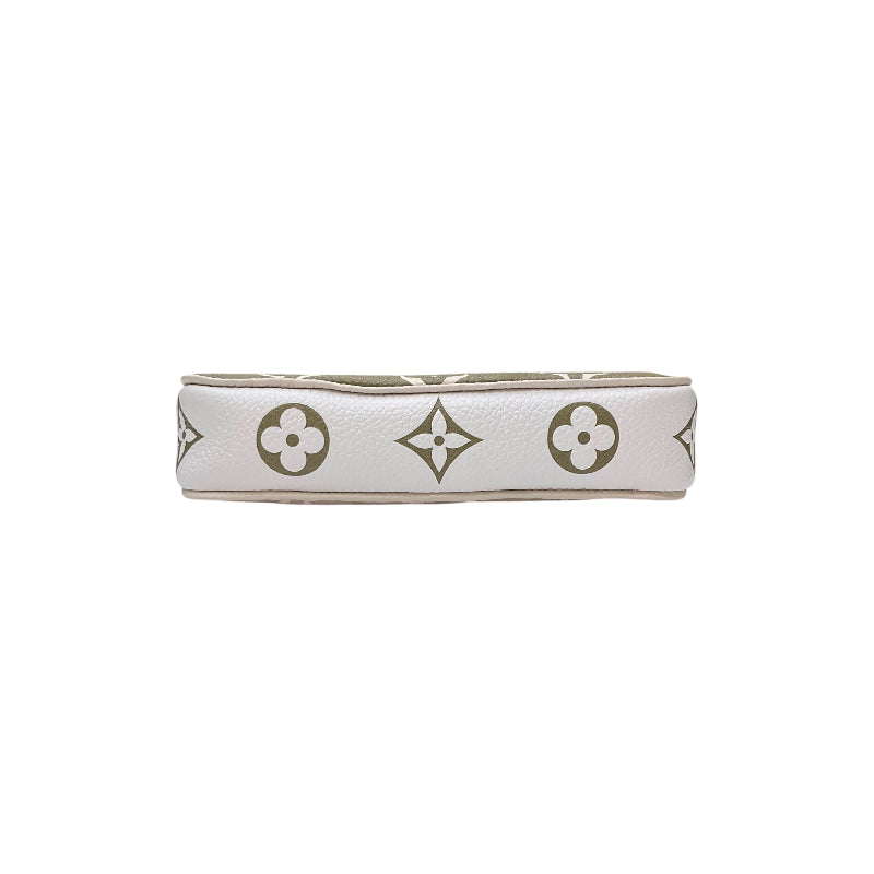 ルイ・ヴィトン LOUIS VUITTON ミニ ポシェット・アクセソワール M81284 グリーン×ホワイト×ベージュ モノグラム・アンプラントレザー レディース ポーチ