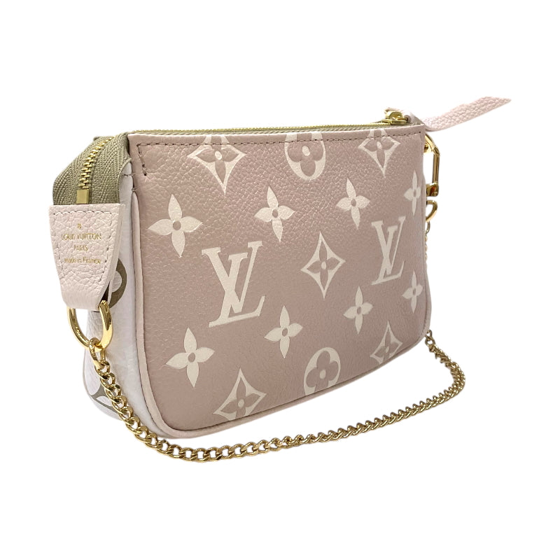 ルイ・ヴィトン LOUIS VUITTON ミニ ポシェット・アクセソワール M81284 グリーン×ホワイト×ベージュ モノグラム・アンプラントレザー レディース ポーチ