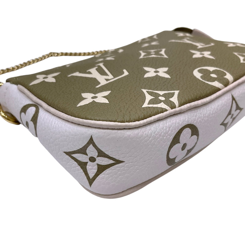 ルイ・ヴィトン LOUIS VUITTON ミニ ポシェット・アクセソワール M81284 グリーン×ホワイト×ベージュ モノグラム・アンプラントレザー レディース ポーチ