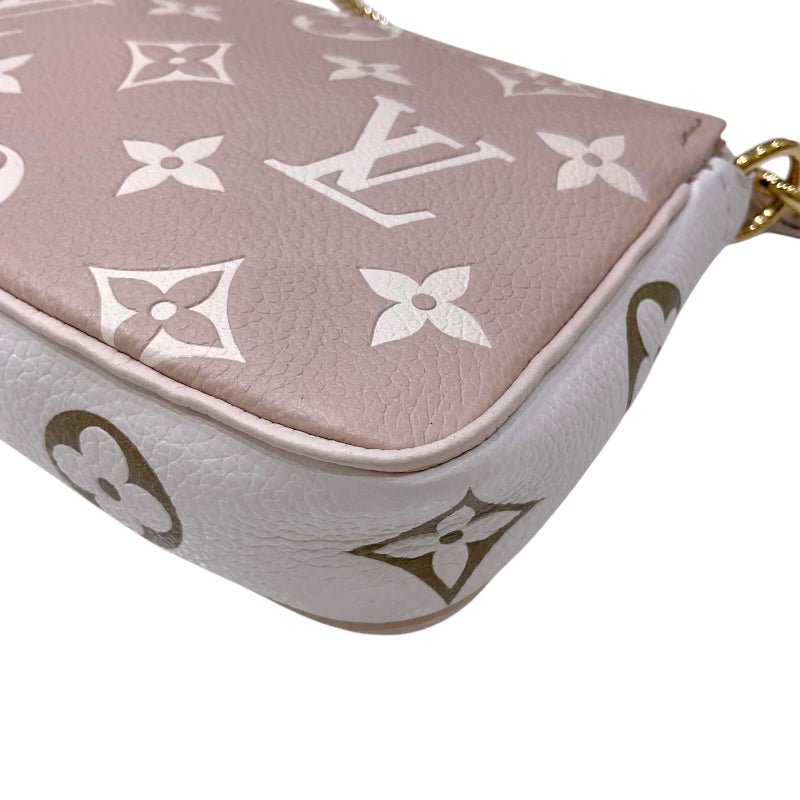 ルイ・ヴィトン LOUIS VUITTON ミニ ポシェット・アクセソワール M81284 グリーン×ホワイト×ベージュ モノグラム・アンプラントレザー レディース ポーチ