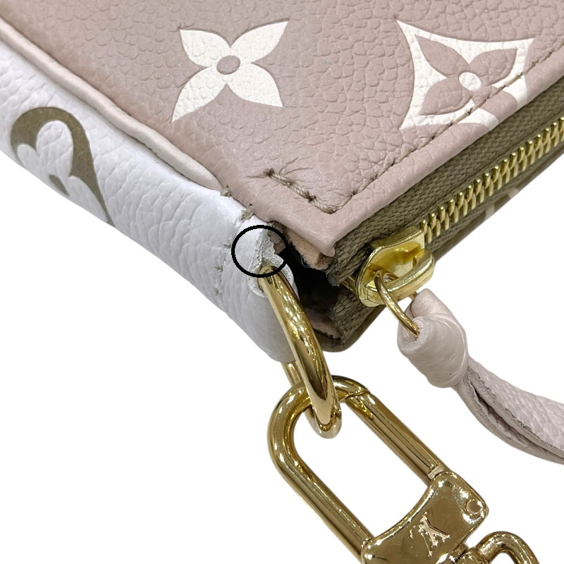 ルイ・ヴィトン LOUIS VUITTON ミニ ポシェット・アクセソワール M81284 グリーン×ホワイト×ベージュ モノグラム・アンプラントレザー レディース ポーチ