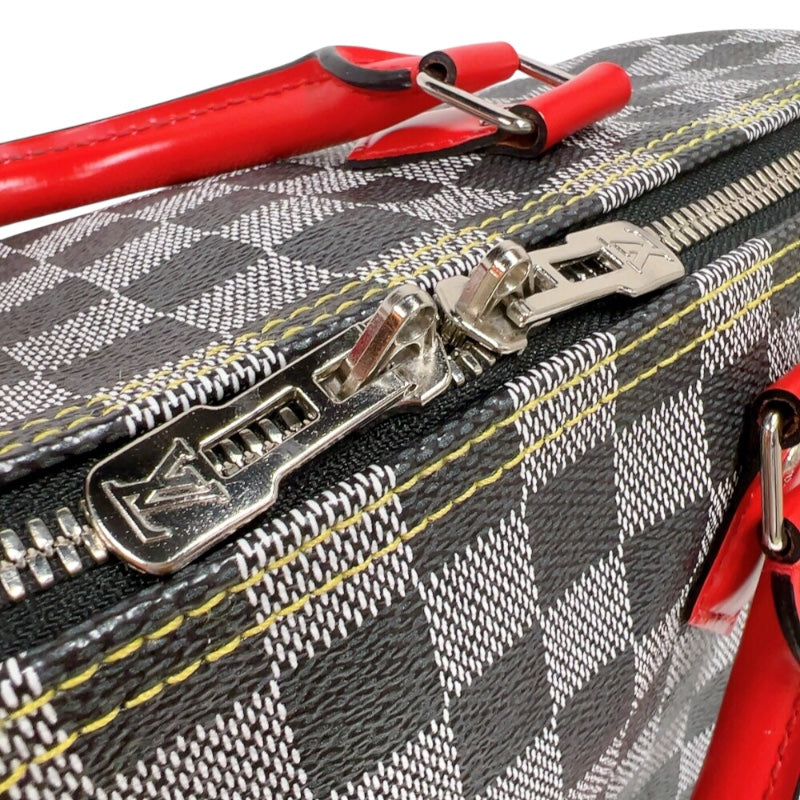 ルイ・ヴィトン LOUIS VUITTON スピーディー・バンドリエール30 MB2139 グレー/レッド/グリーン　シルバー金具 ダミエモノトーン レディース ショルダーバッグ