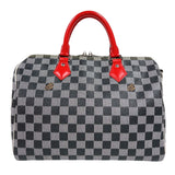 ルイ・ヴィトン LOUIS VUITTON スピーディー・バンドリエール30 MB2139 グレー/レッド/グリーン　シルバー金具 ダミエモノトーン レディース ショルダーバッグ
