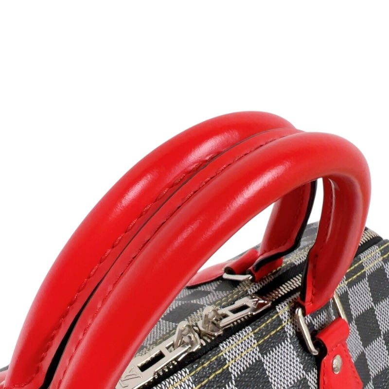 ルイ・ヴィトン LOUIS VUITTON スピーディー・バンドリエール30 MB2139 グレー/レッド/グリーン　シルバー金具 ダミエモノトーン レディース ショルダーバッグ