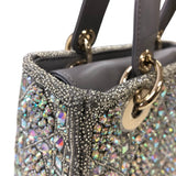 クリスチャン・ディオール Christian Dior レディディオール スモール M0565 グレー ラムスキン・ストラス・ビーズ レディース ハンドバッグ